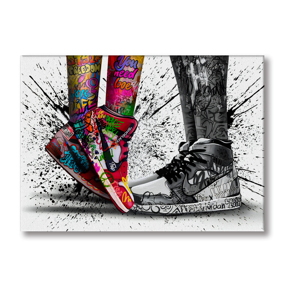 Sneakers -  Quadro Canvas Contemporaneo su telaio in legno Misura: 140x100 cm