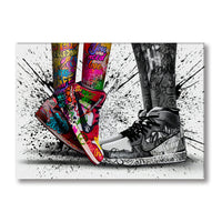 Sneakers -  Quadro Canvas Contemporaneo su telaio in legno Misura: 100x70 cm