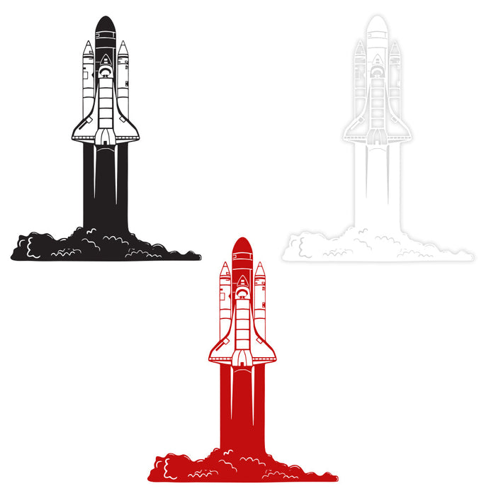 SPACE SHUTTLE - Adesivo murale wall sticker in vinile 55x70 cm Colore: bianco