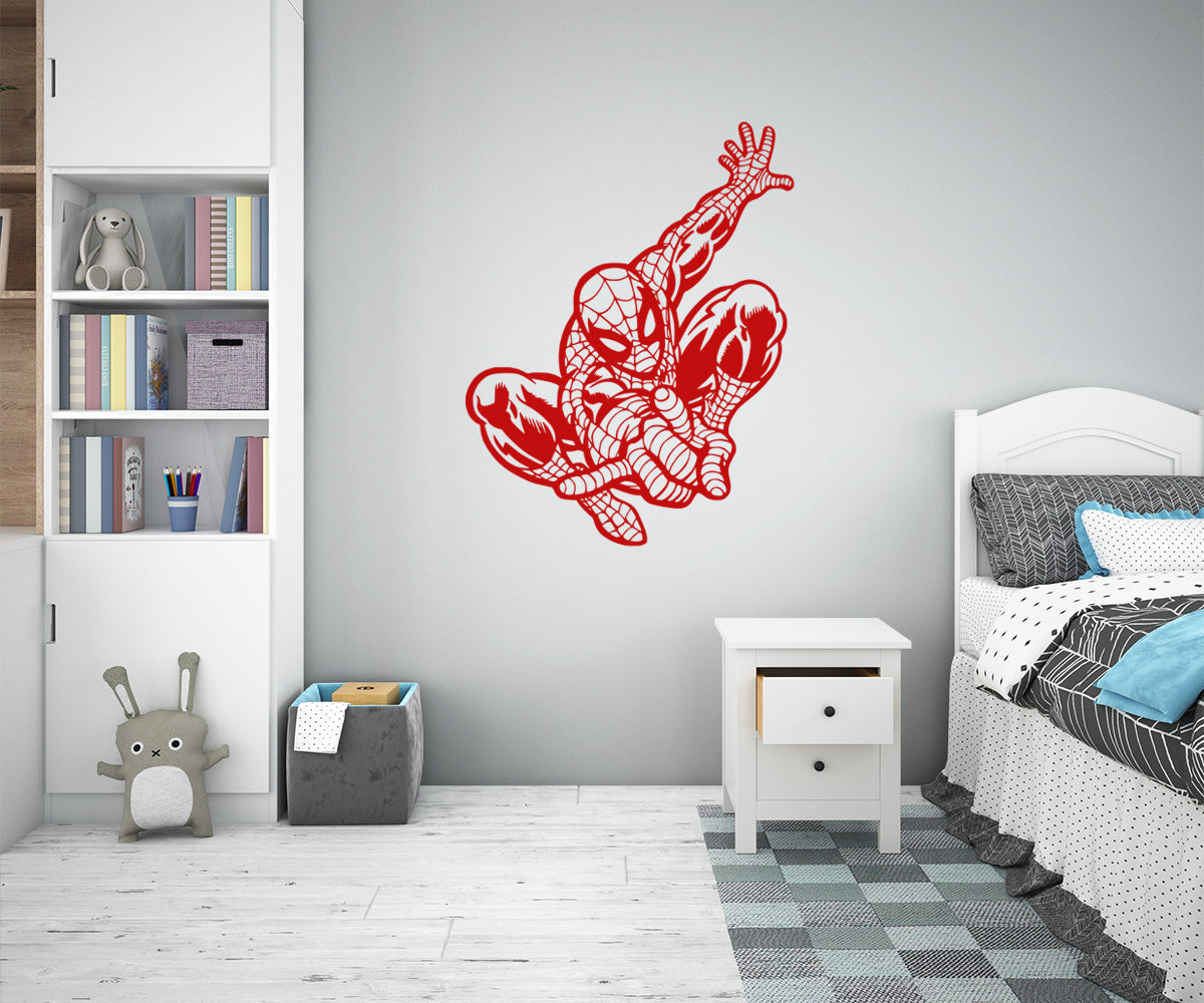 SPIDERMAN - Adesivo murale wall sticker in vinile 70x90 cm Colore: Rosso