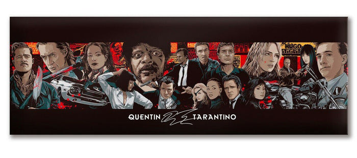 Stampa su Canvas montata su telaio in legno -soggetto Quentin Tarantino Misura: 140x50 cm