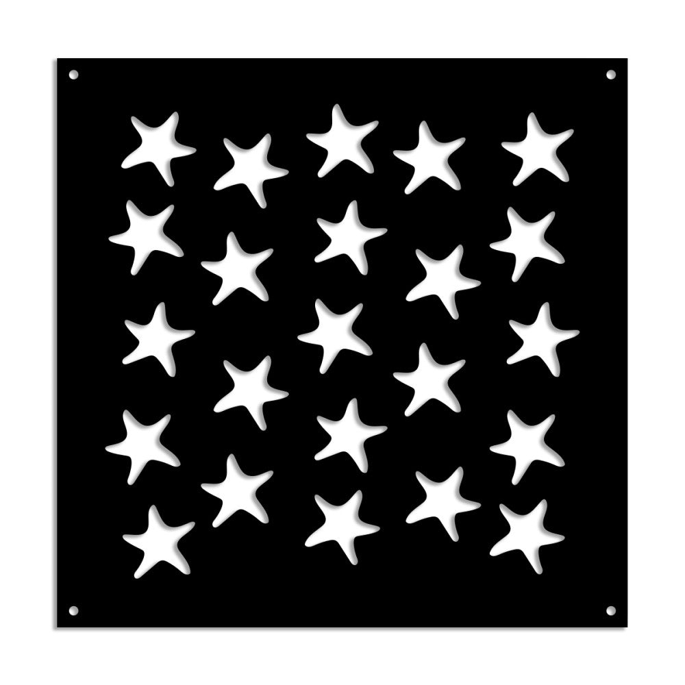 STARFISH - Pannello in PVC traforato - Parasole Colore: nero, Misura: 73x73 cm