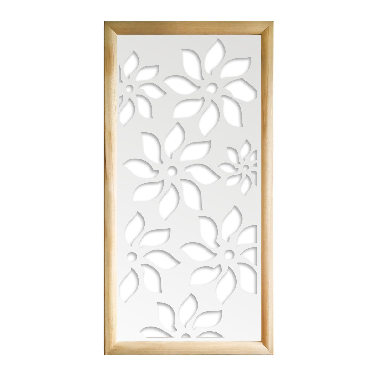 SUNFLOWERS - Moduli Decorativi in Legno e PVC Misura: 73x148 cm, Colore: bianco