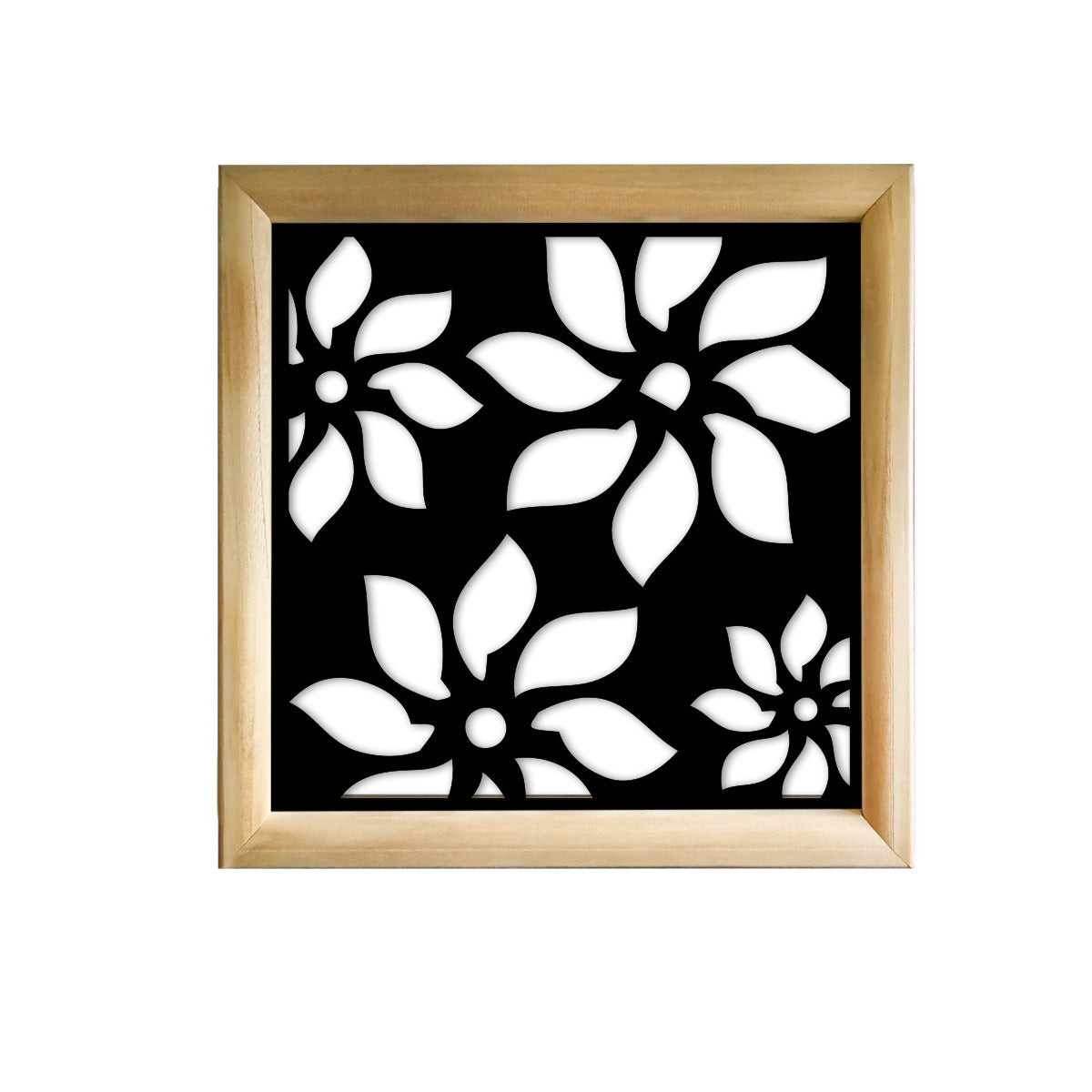 SUNFLOWERS - Moduli Decorativi in Legno e PVC Misura: 98x98 cm, Colore: nero