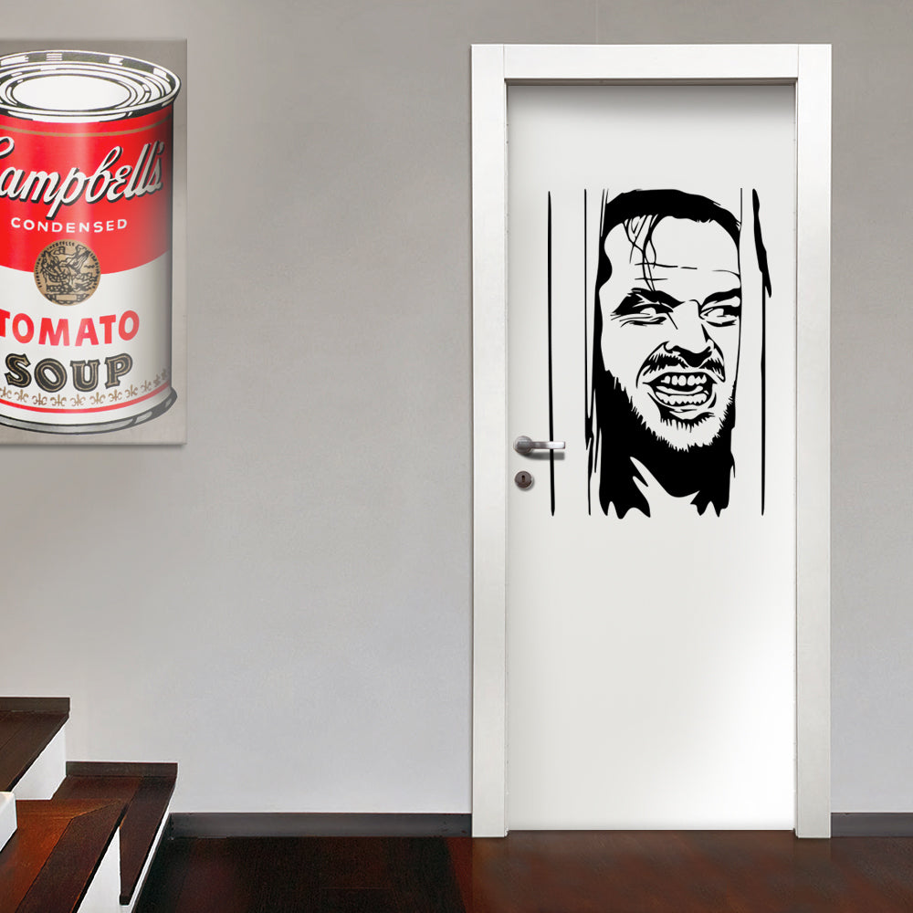 THE SHINING DOOR - Adesivo murale wall sticker in vinile 55x80 cm Colore: nero