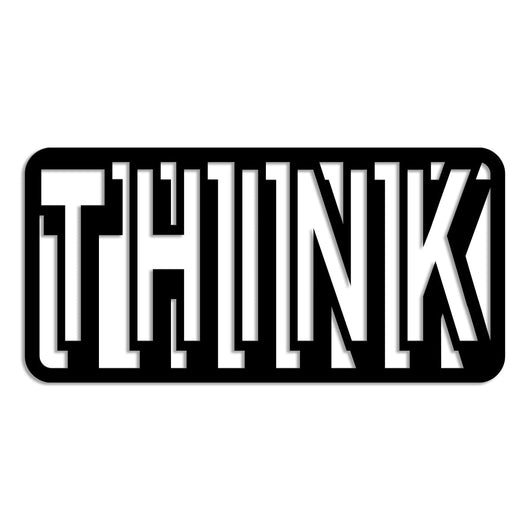 THINK - Quadro moderno in pvc solido 48 x 95 cm Colore: nero