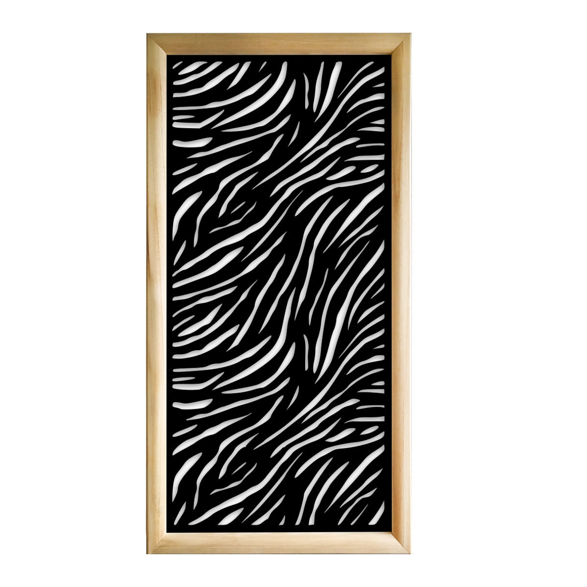 TIGER - Moduli Decorativi in Legno e PVC Misura: 73x148 cm, Colore: nero