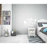 TOPOLINO E TOPOLINA - Adesivo murale wall sticker in vinile 55x80 cm Colore: bianco