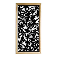 UCCELLINI - Moduli Decorativi in Legno e PVC Misura: 47x94 cm, Colore: nero