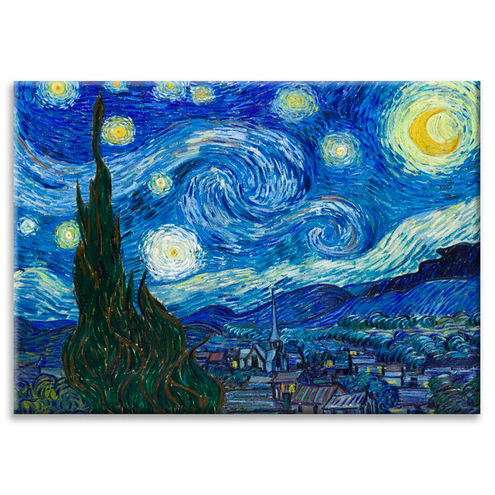 Vincent Van Gogh- Notte Stellata - Quadro Canvas su telaio in legno Misura: 100x70 cm