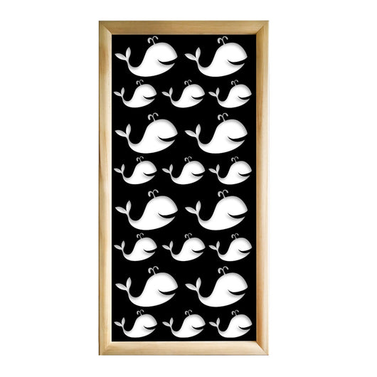 WHALE - Moduli Decorativi in Legno e PVC Colore: nero, Misura: 73x148 cm