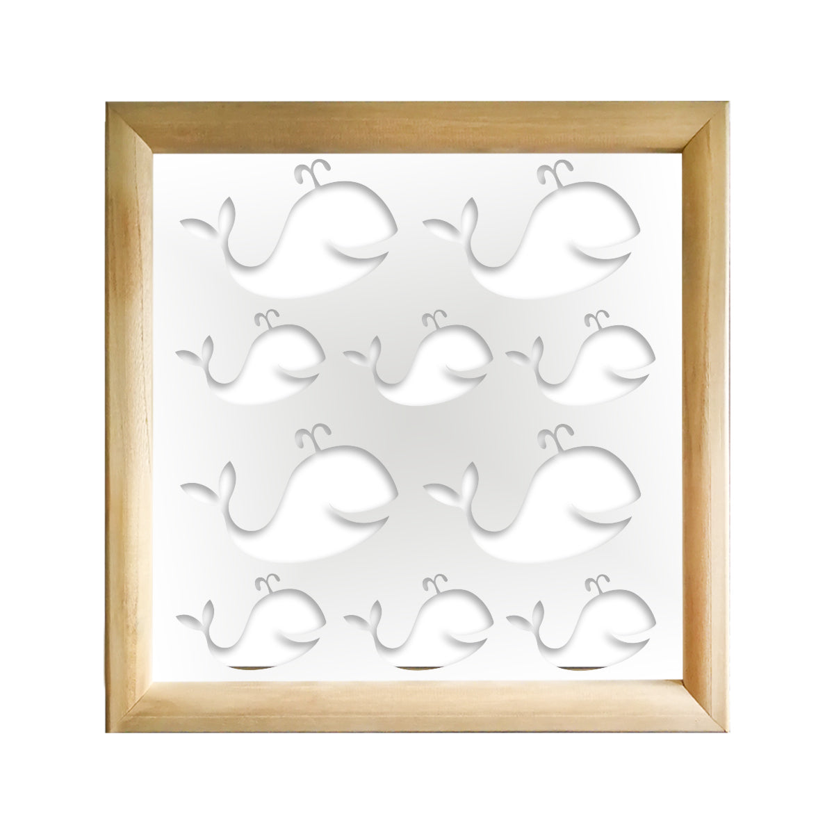 WHALE - Moduli Decorativi in Legno e PVC Misura: 73x73 cm, Colore: bianco