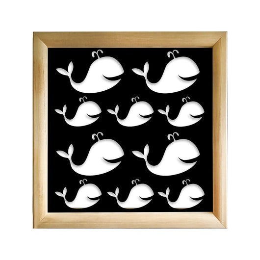 WHALE - Moduli Decorativi in Legno e PVC Colore: nero, Misura: 98x98 cm