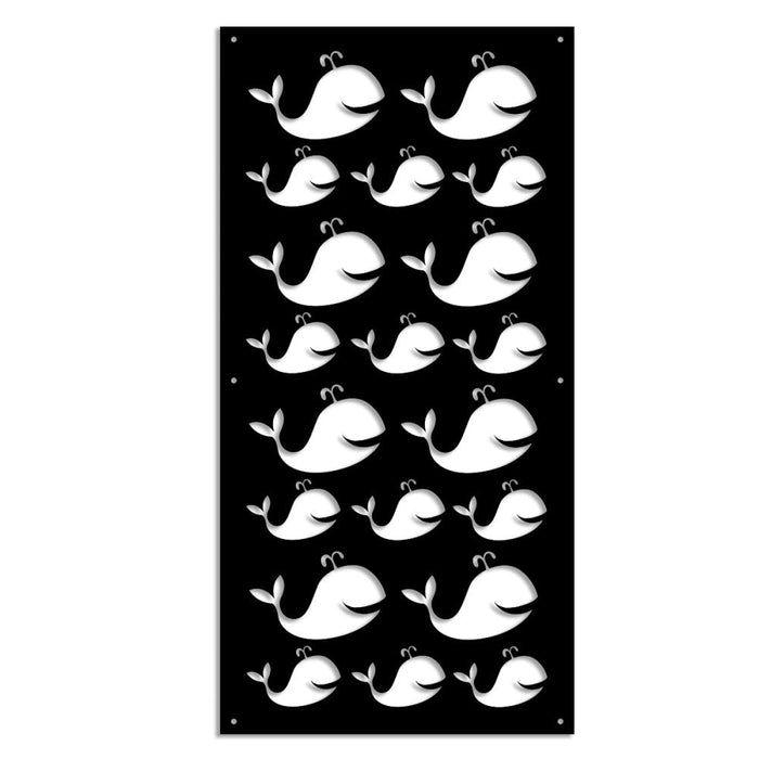 WHALE - Pannello in PVC traforato - Parasole Misura: 73x148 cm, Colore: nero