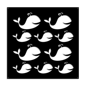 WHALE - Pannello in PVC traforato - Parasole Misura: 48x48 cm, Colore: nero