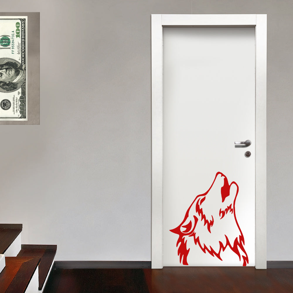 WOLF - Adesivo murale wall sticker in vinile 55x65 cm Colore: Rosso