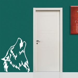 WOLF - Adesivo murale wall sticker in vinile 55x65 cm Colore: bianco