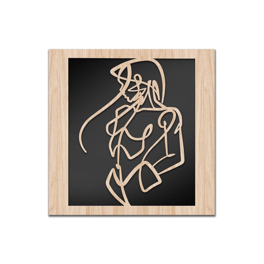 WOMAN LINES - Quadro arredo LASERCUT composito Legno e PVC Misura: 60x60 cm
