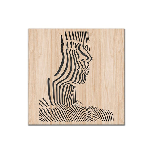 WOMAN PROFILE - Quadro arredo LASERCUT composito Legno e PVC Misura: 60x60 cm