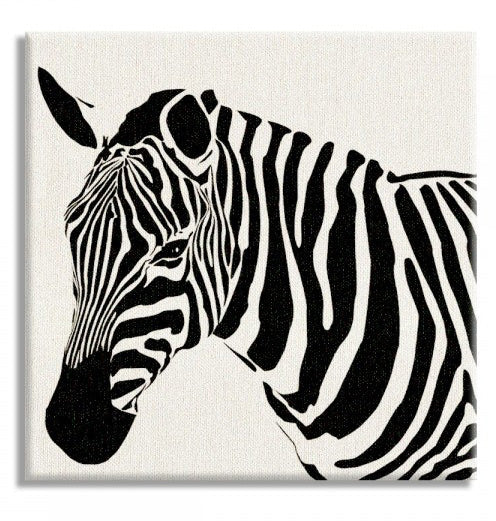 ZEBRA sx - Stampa su tela Canvas montata su telaio in legno Misura: 130x130 cm