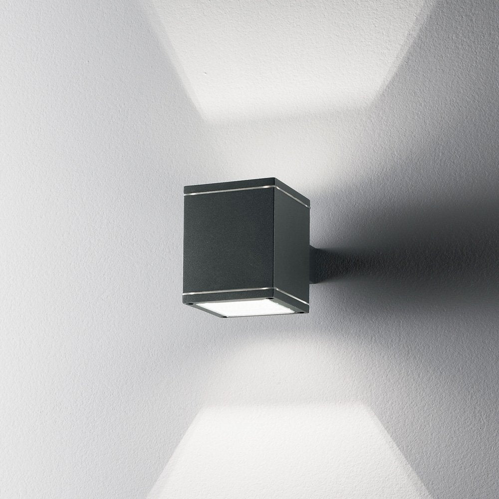 Applique Moderna Snif Square Alluminio Antracite 1 Luce G9 3W 3000K Luce Calda