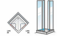 Box Doccia Angolare 2 lati a Scomparsa in Acrilico Telaio Alluminio Bianco Senza Guide - Misura: 70 x 90 x h185