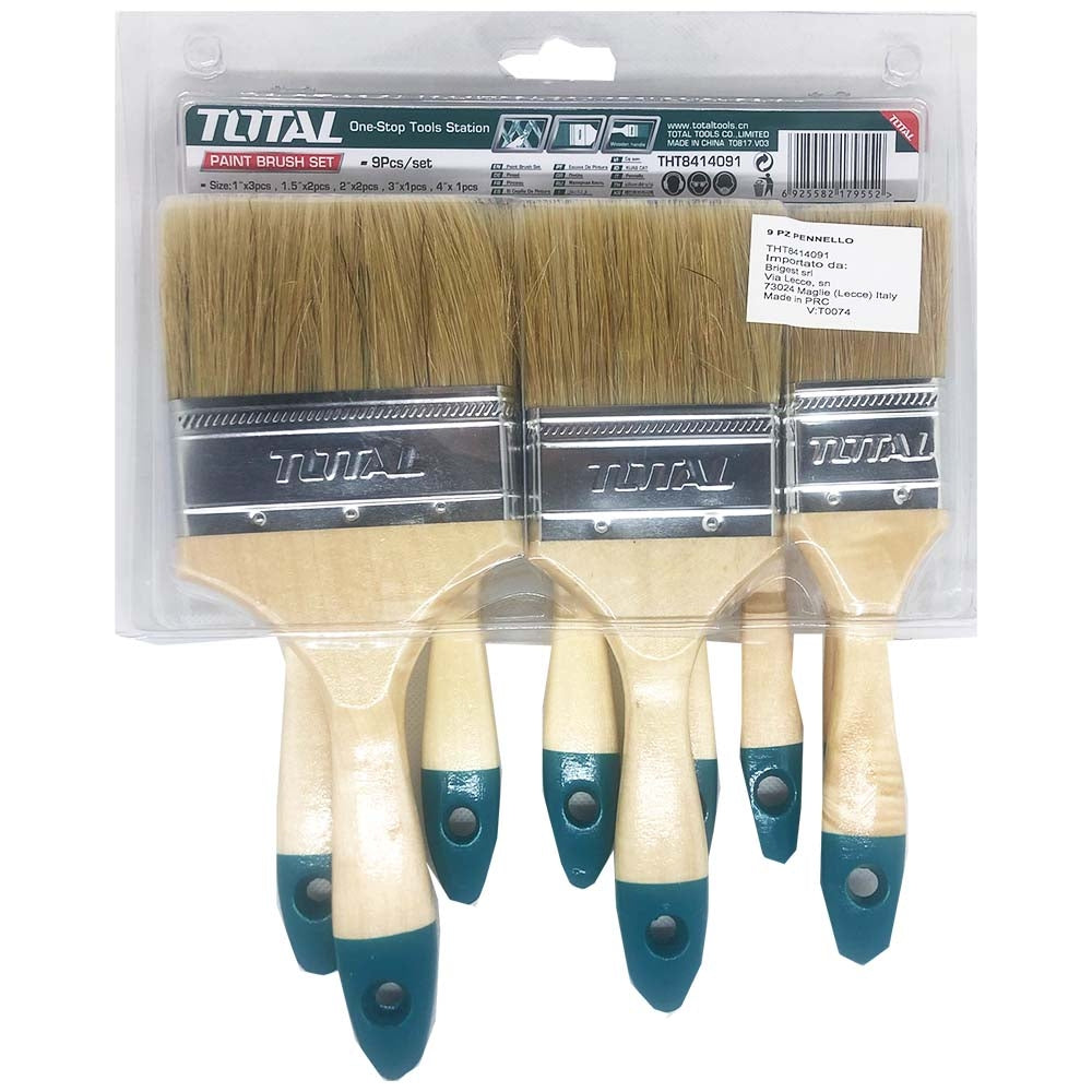 Set pennelli manico legno 9 pz - Total TOTTHT8414091