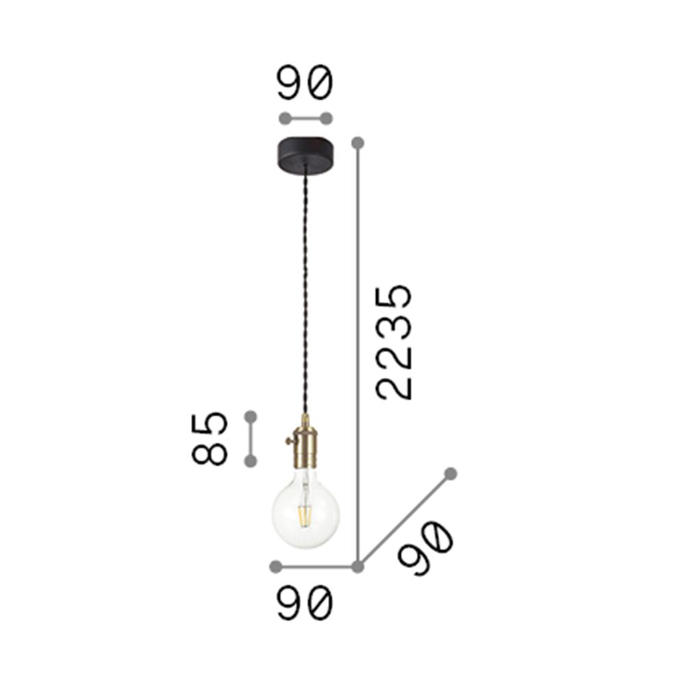 Sospensione Rustica-Country Frida Metallo Rame 1 Luce E27