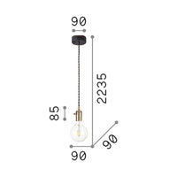 Sospensione Rustica-Country Frida Metallo Rame 1 Luce E27