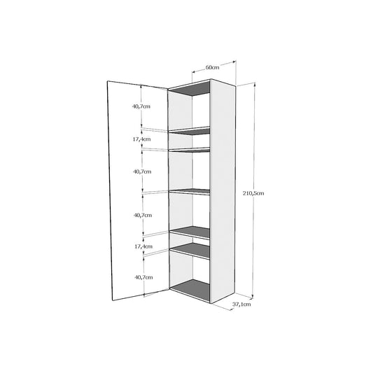 Base Colonna a terra sx-dx L.60 P.39,5 H.210 Colore: Noce