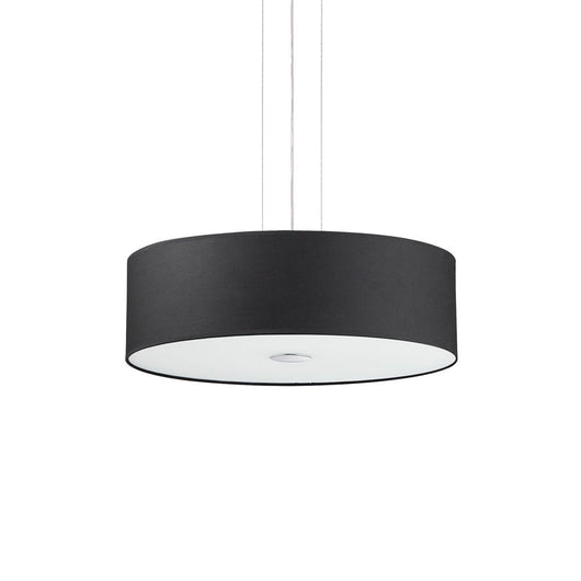 Sospensione Industrial-Minimal Woody Corda Nero 4 Luci E27