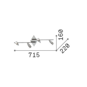 Plafoniera Moderna Alfa Metallo Bianco 4 Luci Gu10 7W 3000K Luce Calda