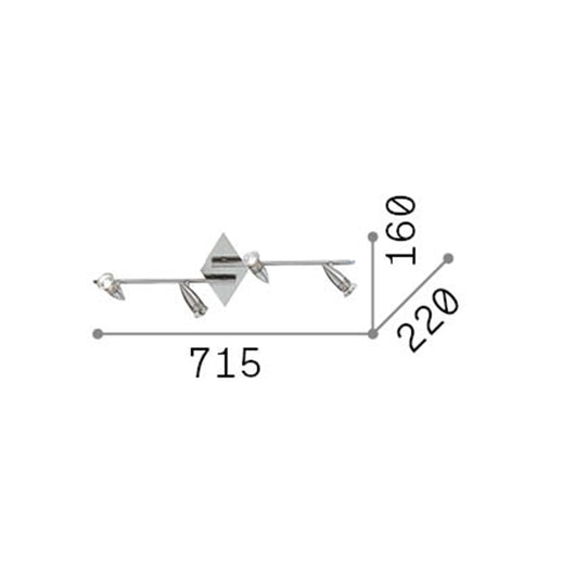 Plafoniera Moderna Alfa Metallo Bianco 4 Luci Gu10 7W 3000K Luce Calda