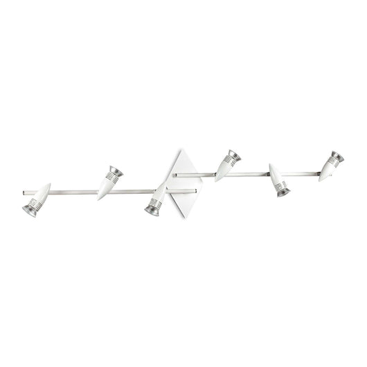 Plafoniera Moderna Alfa Metallo Bianco 6 Luci Gu10 7W 3000K Luce Calda