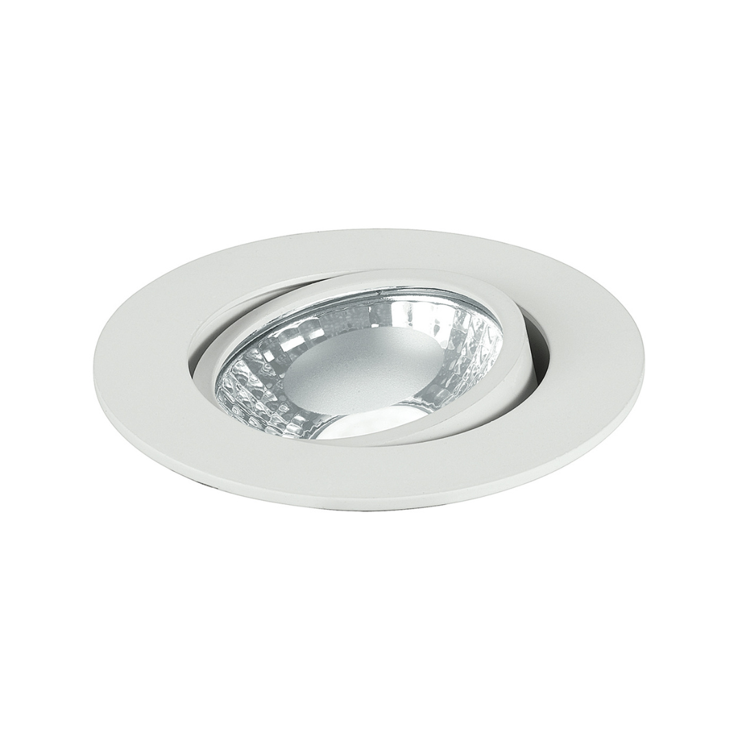 Incasso LED ORIONE rotondo in alluminio bianco orientabile 6W 4000K (luce naturale) 8,7x5,7 cm..