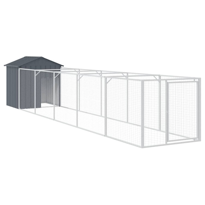 Casetta Cani con Tetto Antracite 117x609x123 cm Acciaio Zincato