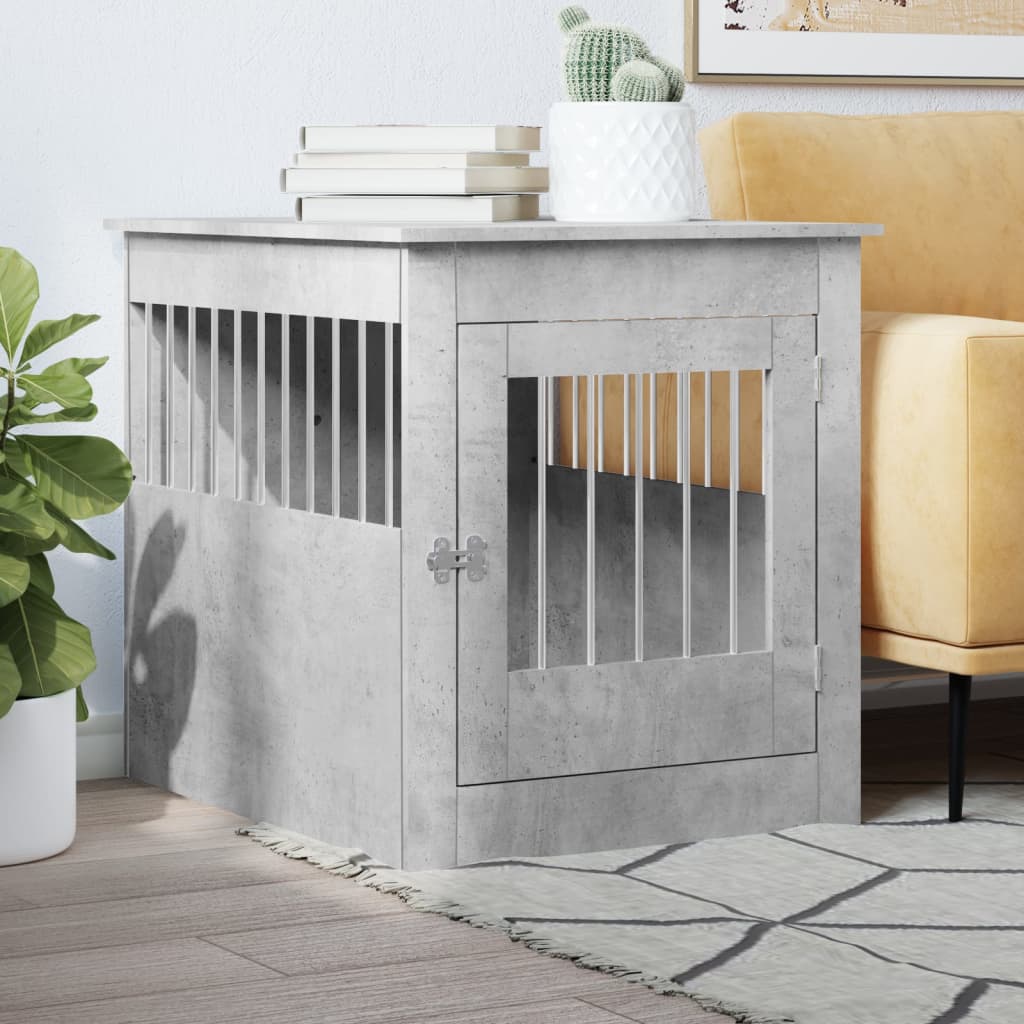 Gabbia Cani Arredamento Grigio Cemento 64,5x80x71cm Multistrato