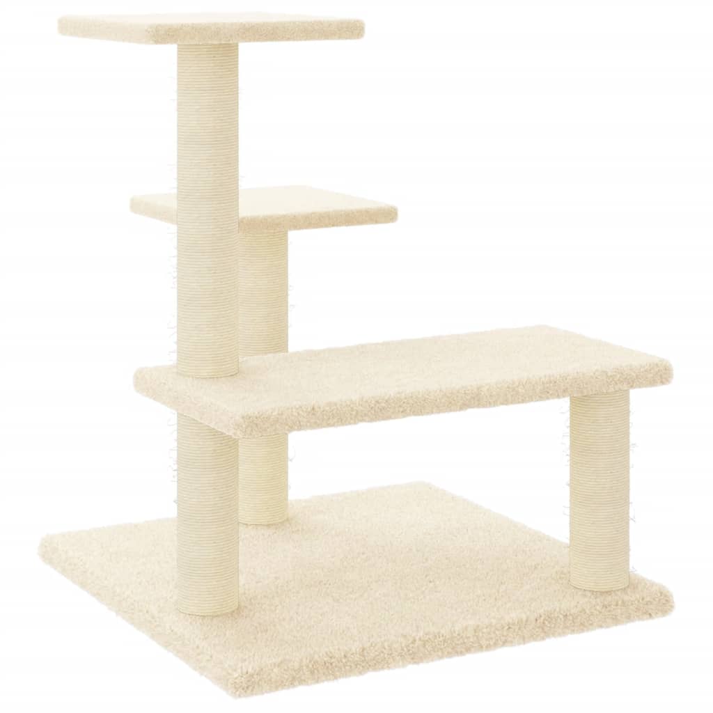 Albero per Gatti con Tiragraffi in Sisal Crema 61 cm