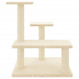 Albero per Gatti con Tiragraffi in Sisal Crema 61 cm