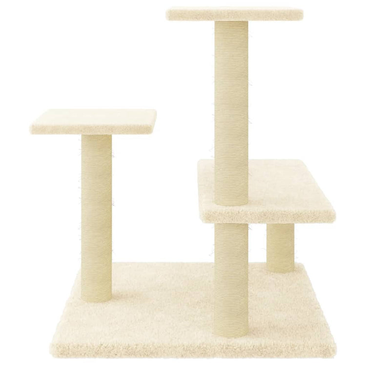 Albero per Gatti con Tiragraffi in Sisal Crema 61 cm