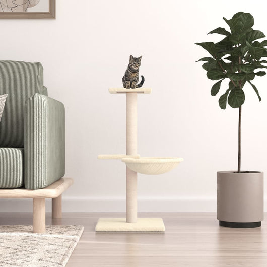 Albero per Gatti con Tiragraffi in Sisal Crema 72 cm