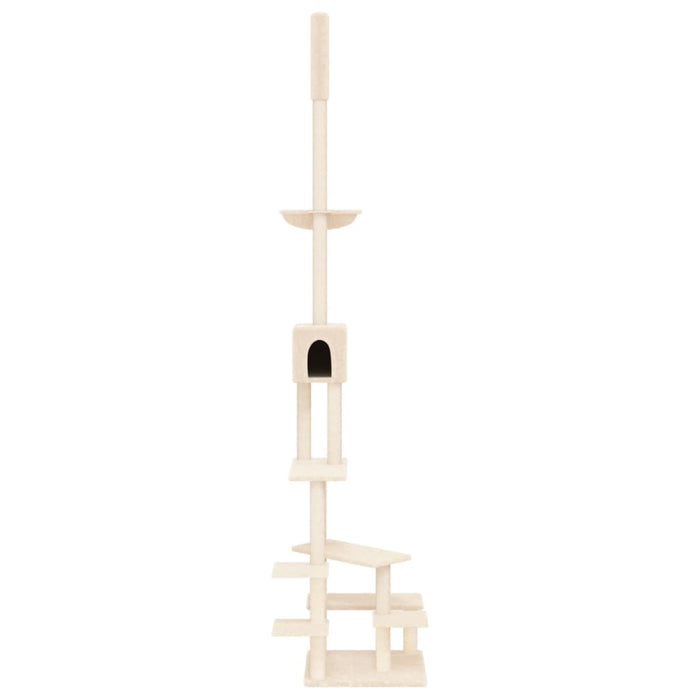 Albero per Gatti da Pavimento a Soffitto Crema 268,5-294,5 cm