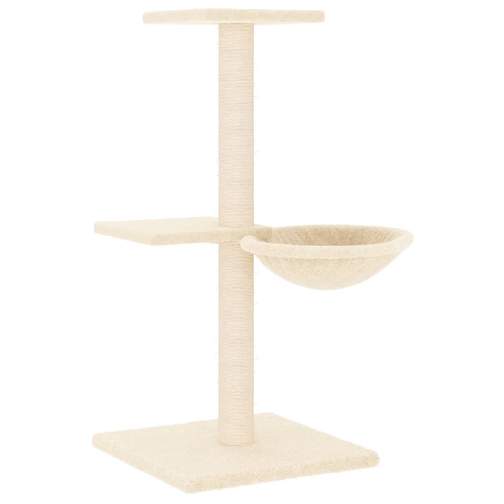 Albero per Gatti con Tiragraffi in Sisal Crema 72 cm