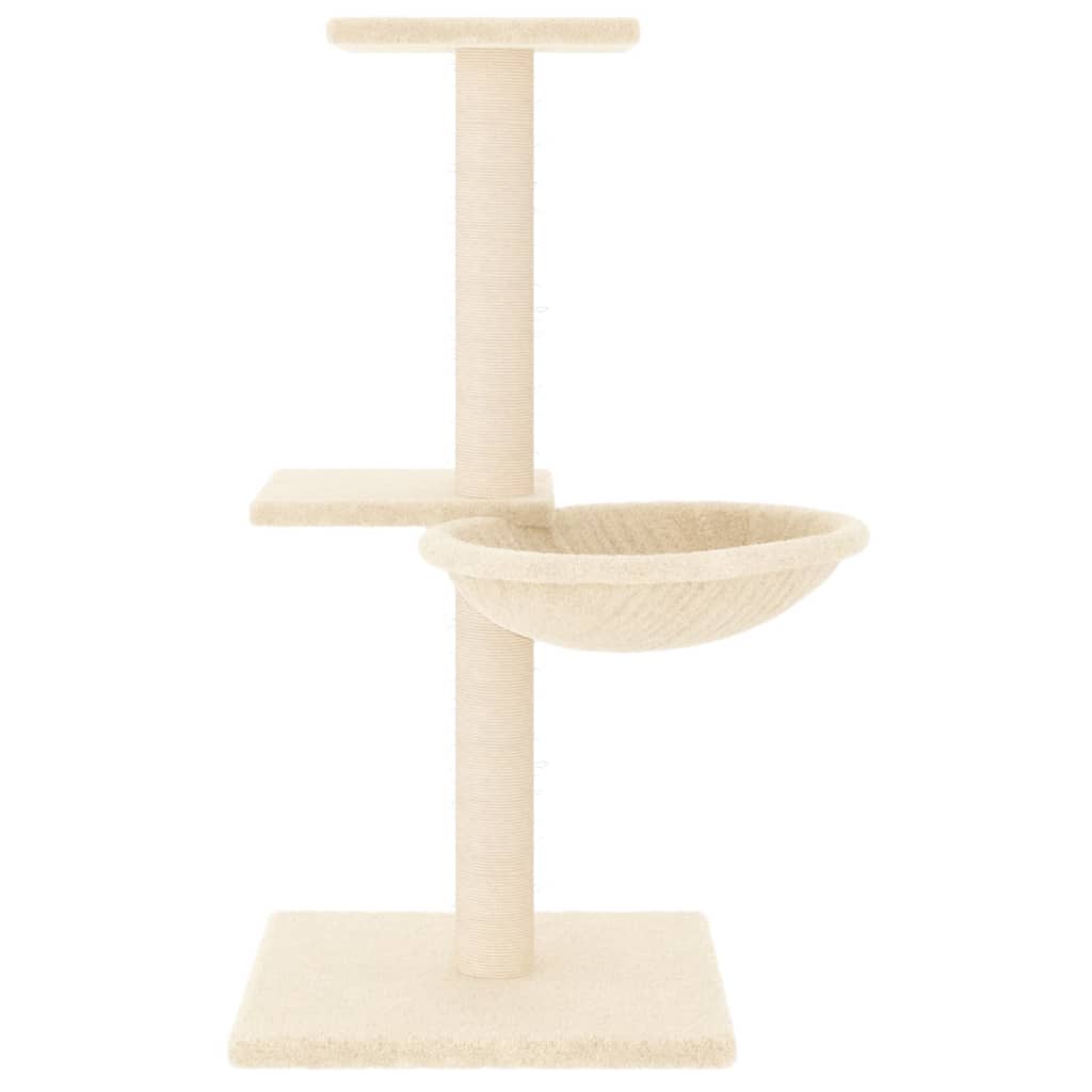 Albero per Gatti con Tiragraffi in Sisal Crema 72 cm