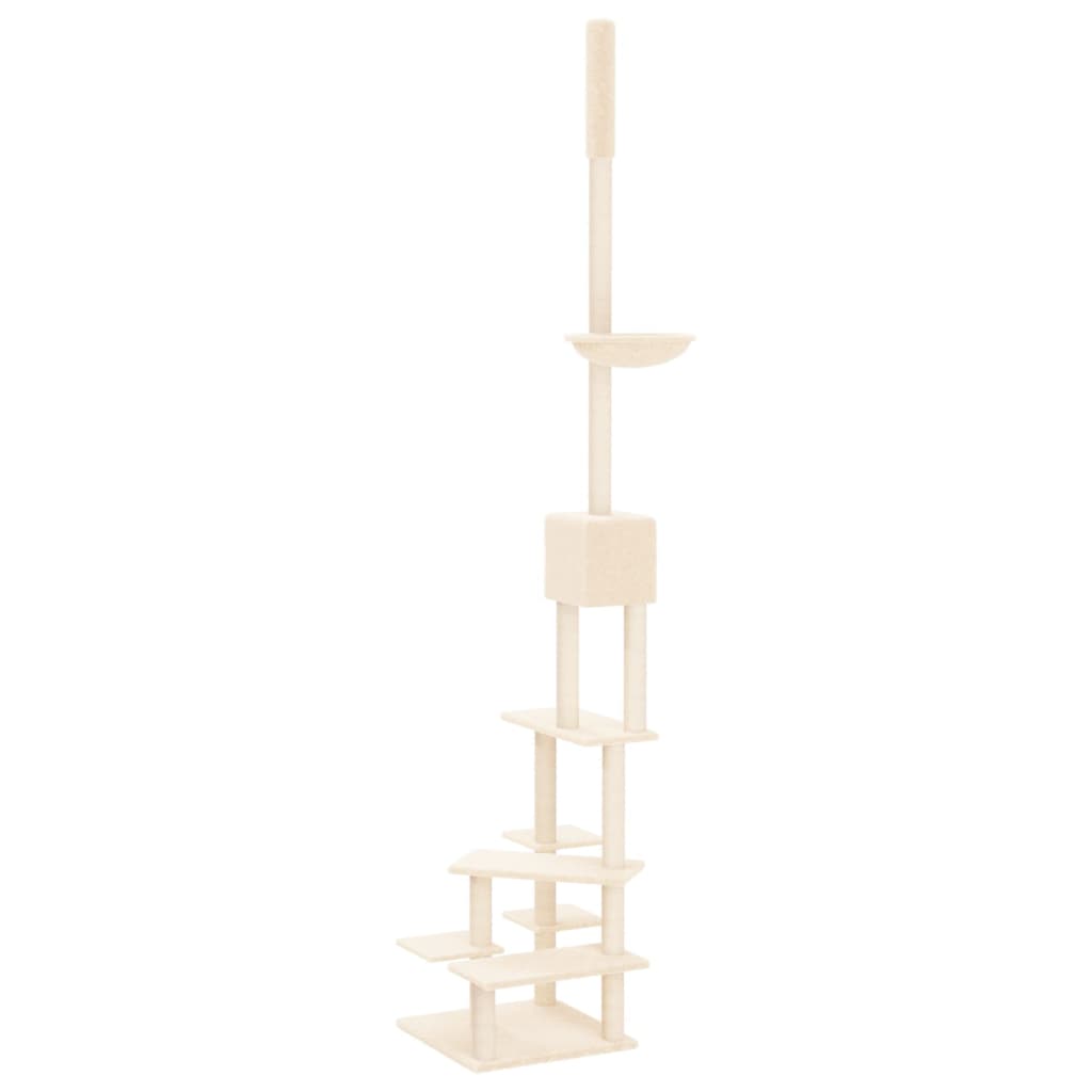 Albero per Gatti da Pavimento a Soffitto Crema 268,5-294,5 cm