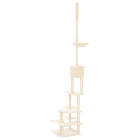 Albero per Gatti da Pavimento a Soffitto Crema 268,5-294,5 cm