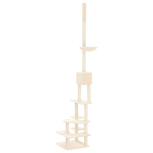 Albero per Gatti da Pavimento a Soffitto Crema 268,5-294,5 cm