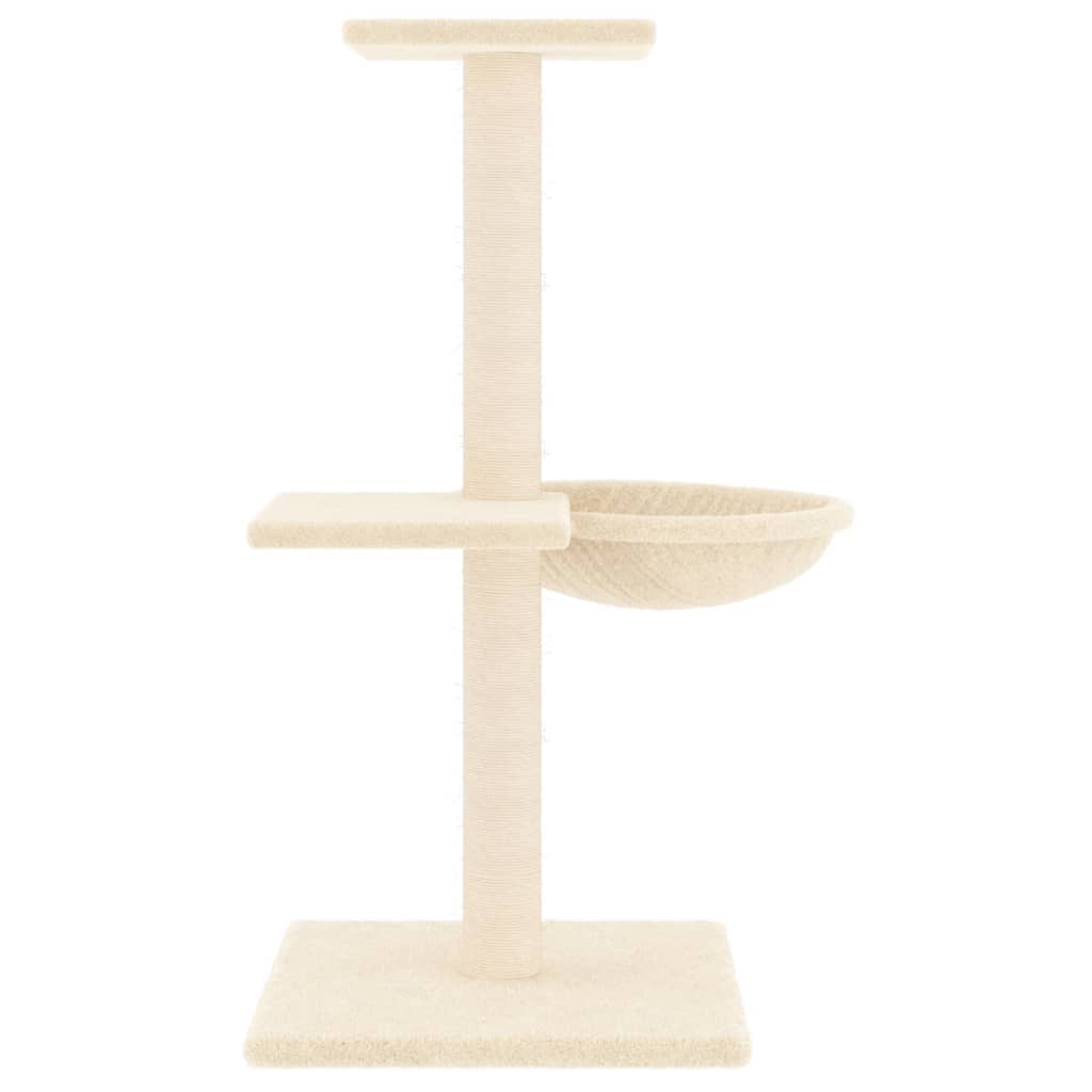 Albero per Gatti con Tiragraffi in Sisal Crema 72 cm