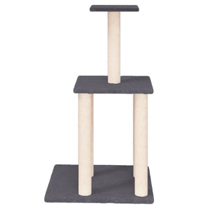 Albero per Gatti con Tiragraffi in Sisal Grigio Scuro 85,5 cm