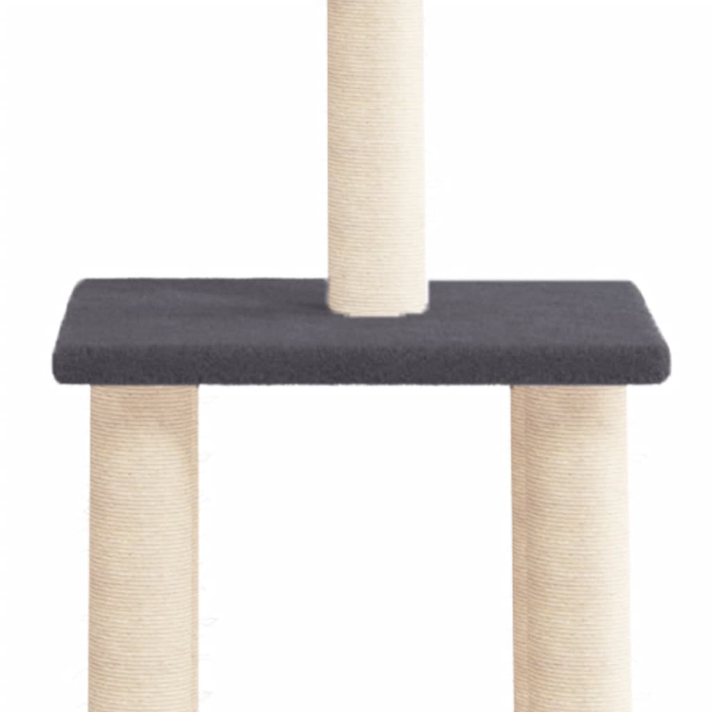 Albero per Gatti con Tiragraffi in Sisal Grigio Scuro 85,5 cm